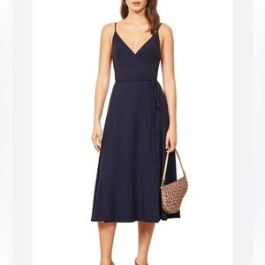 Reformation Vicki Ribbed Wrap Midi Dress